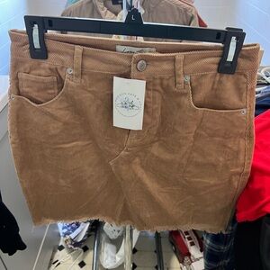 Love Tree Tan Corduroy Skirt